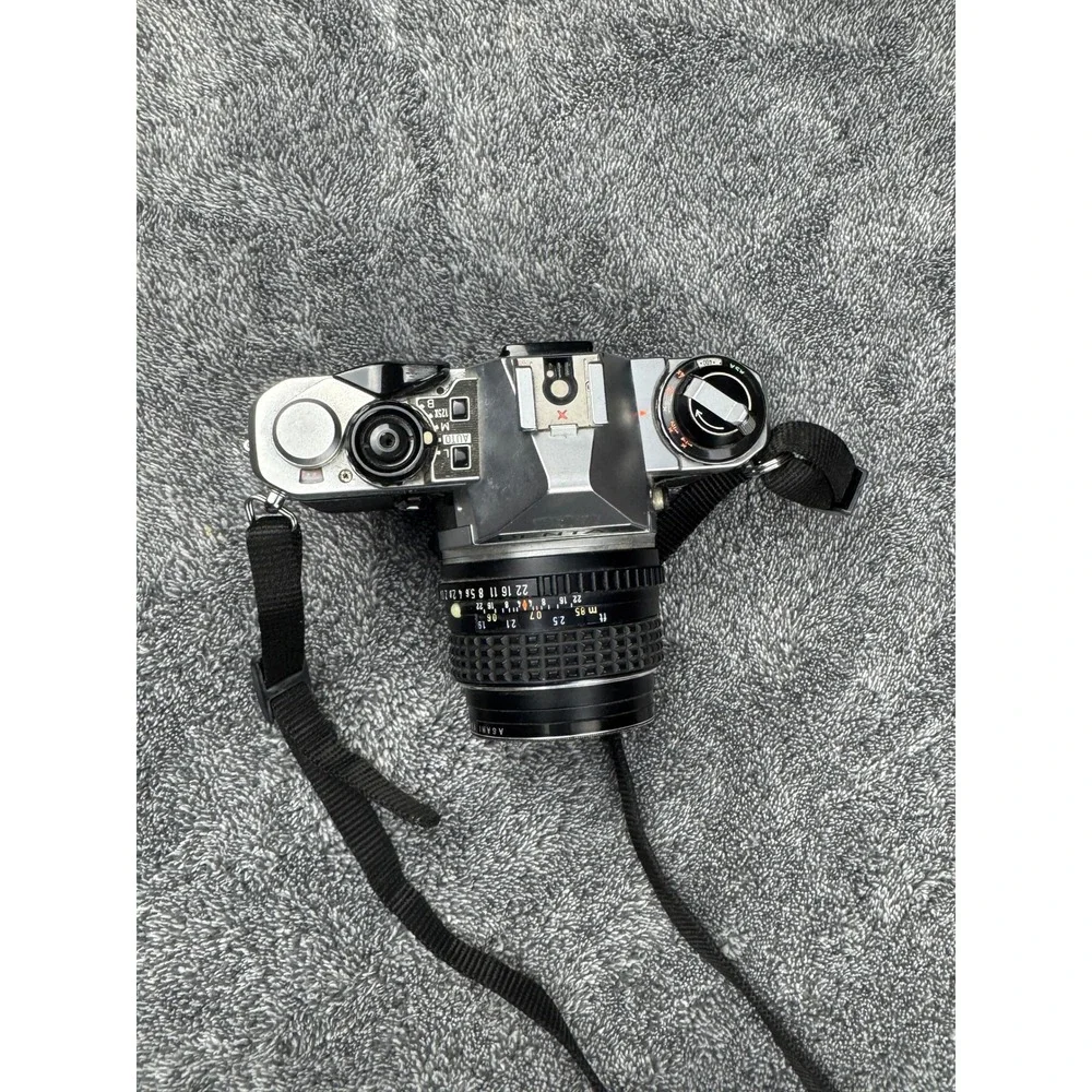 Pentax ME Super 35mm SLR Camera w 50mm Lens AF200T Flash‎ Vintage Kit